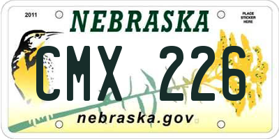 NE license plate CMX226