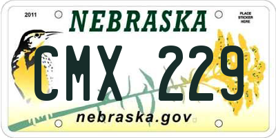 NE license plate CMX229