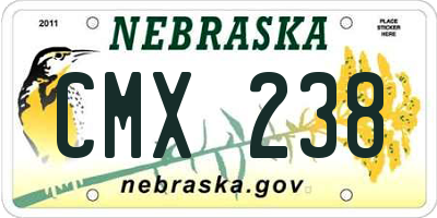 NE license plate CMX238
