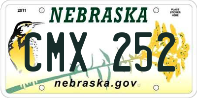NE license plate CMX252