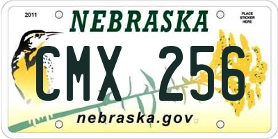 NE license plate CMX256