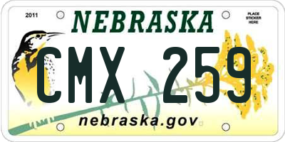 NE license plate CMX259