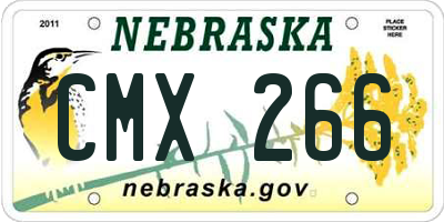NE license plate CMX266