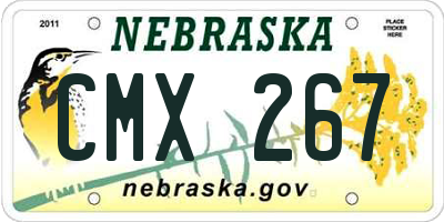 NE license plate CMX267