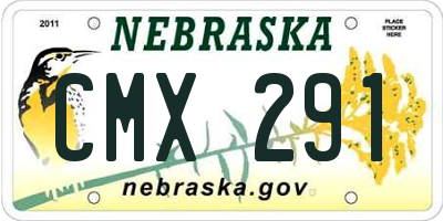 NE license plate CMX291