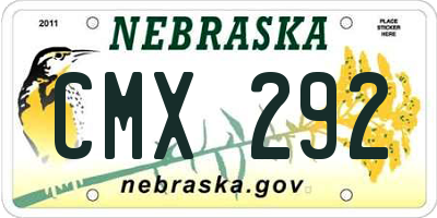 NE license plate CMX292
