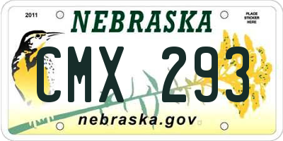 NE license plate CMX293
