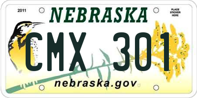 NE license plate CMX301