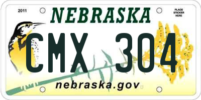 NE license plate CMX304