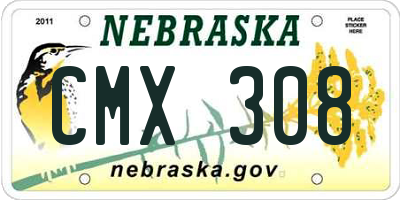 NE license plate CMX308