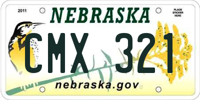 NE license plate CMX321