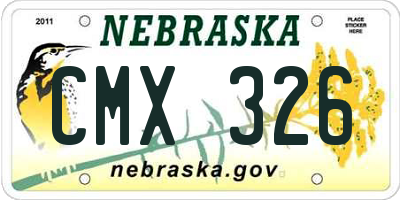 NE license plate CMX326