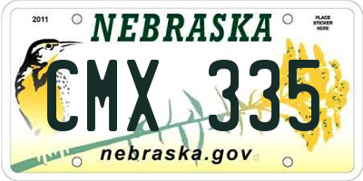 NE license plate CMX335