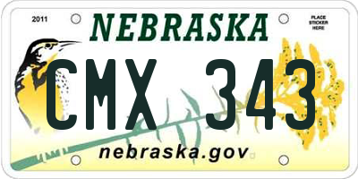 NE license plate CMX343