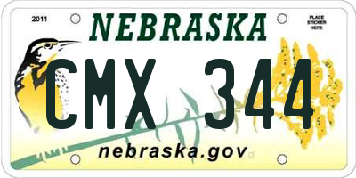 NE license plate CMX344