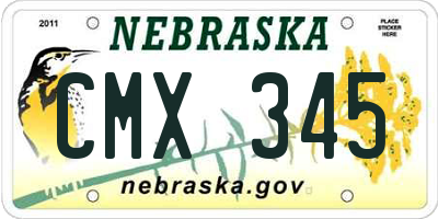 NE license plate CMX345
