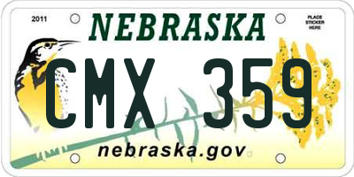 NE license plate CMX359