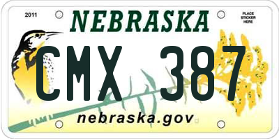 NE license plate CMX387