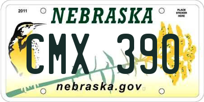 NE license plate CMX390