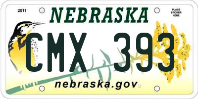 NE license plate CMX393