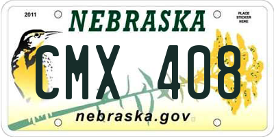 NE license plate CMX408