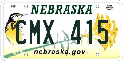NE license plate CMX415