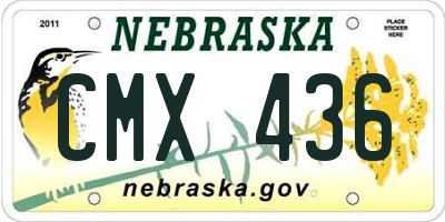 NE license plate CMX436