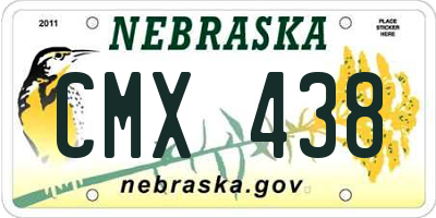NE license plate CMX438
