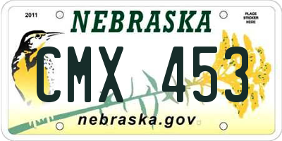 NE license plate CMX453