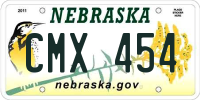 NE license plate CMX454