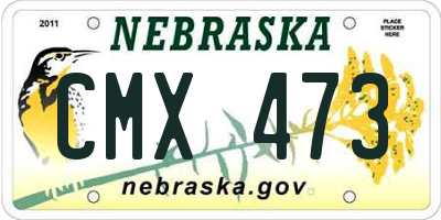 NE license plate CMX473