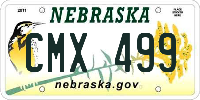 NE license plate CMX499