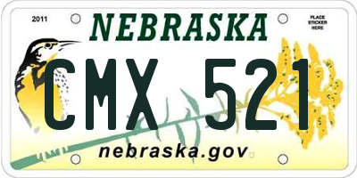 NE license plate CMX521