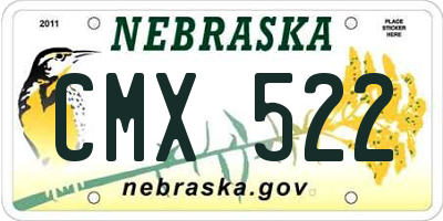 NE license plate CMX522
