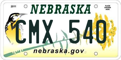 NE license plate CMX540