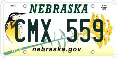 NE license plate CMX559