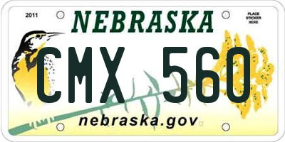 NE license plate CMX560