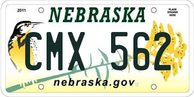 NE license plate CMX562