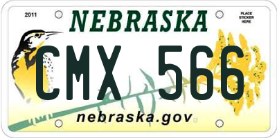 NE license plate CMX566