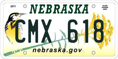 NE license plate CMX618
