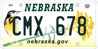 NE license plate CMX678