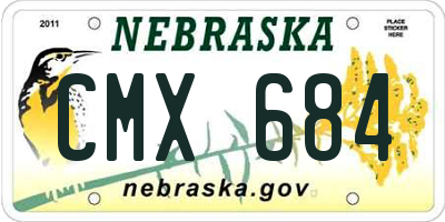 NE license plate CMX684