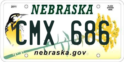 NE license plate CMX686
