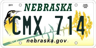 NE license plate CMX714
