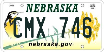 NE license plate CMX746