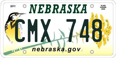 NE license plate CMX748