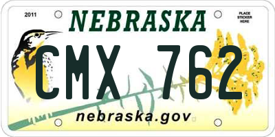 NE license plate CMX762