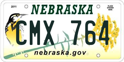 NE license plate CMX764