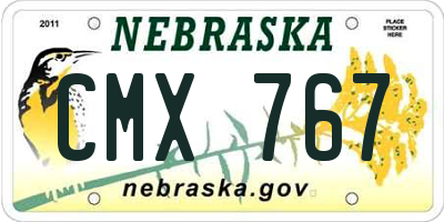 NE license plate CMX767