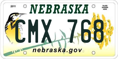NE license plate CMX768